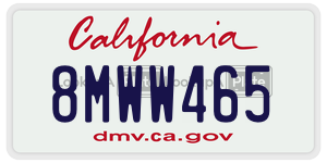 8MWW465  license plate in CA