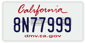 8N77999 license plate in California