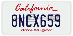 8NCX659 license plate in California