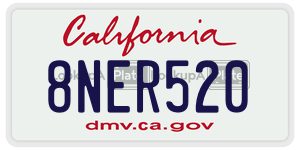 8NER520 license plate in California