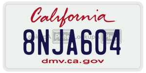 8NJA604 license plate in California