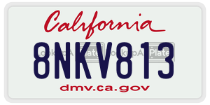 8NKV813  license plate in CA