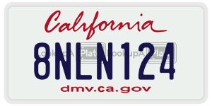 8NLN124  license plate in CA