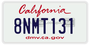 8NMT131  license plate in CA