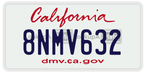 8NMV632 license plate in California