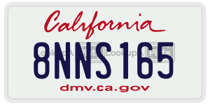8NNS165  license plate in CA