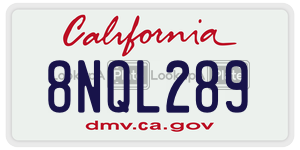 8NQL289  license plate in CA