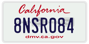 8NSR084  license plate in CA