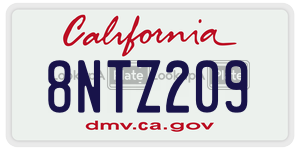 8NTZ209 license plate in California