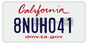 8NUH041 license plate in California