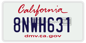 8NWH631 license plate in California