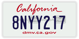 8NYY217  license plate in CA