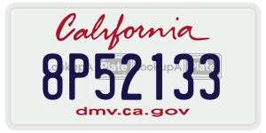8P52133 license plate in California
