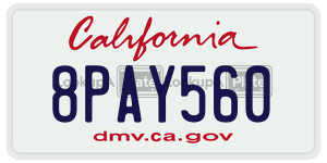 8PAY560 license plate in California