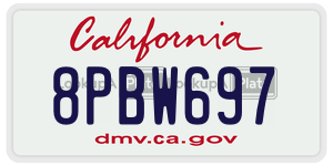 8PBW697  license plate in CA