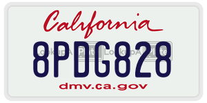 8PDG828  license plate in CA