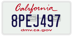 8PEJ497 license plate in California