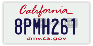 8PMH261  license plate in CA