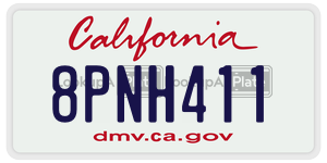 8PNH411 license plate in California