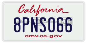 8PNS066 license plate in California