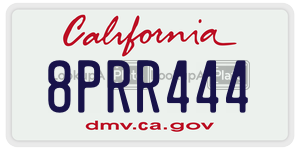 8PRR444  license plate in CA