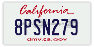8PSN279 license plate in California