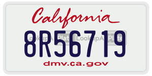 8R56719  license plate in CA