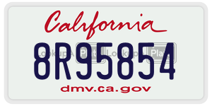 8R95854  license plate in CA