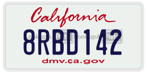 8RBD142 license plate in California
