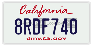 8RDF740  license plate in CA