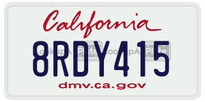 8RDY415 license plate in California