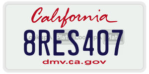 8RES407 license plate in California