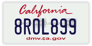 8ROL899  license plate in CA