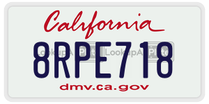 8RPE718 license plate in California