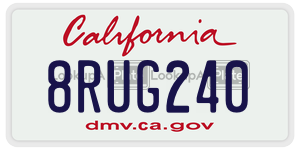8RUG240 license plate in California