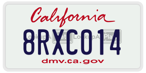 8RXC014 license plate in California