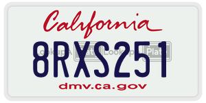 8RXS251 license plate in California