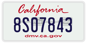 8S07843 license plate in California