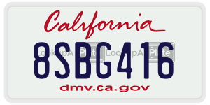 8SBG416  license plate in CA