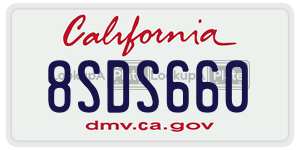 8SDS660 license plate in California