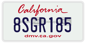 8SGR185 license plate in California