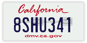 8SHU341 license plate in California