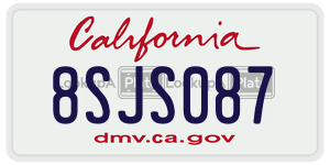 8SJS087 license plate in California
