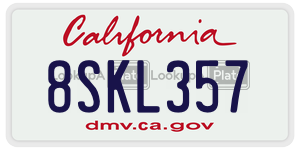8SKL357 license plate in California