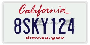 8SKY124  license plate in CA