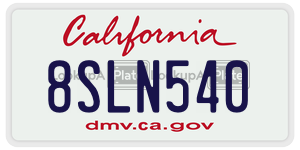 8SLN540 license plate in California