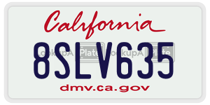 8SLV635 license plate in California