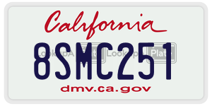 8SMC251 license plate in California