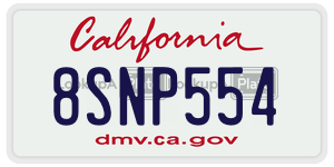 8SNP554  license plate in CA