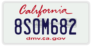 8SOM682 license plate in California